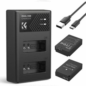 K&F Concept (2-Pack) LP-E12 LPE12 Battery and Dual USB Charger Kit